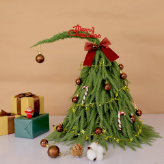 国境を越えた純粋なPE葉の斜め頭のミニ小さなクリスマスツリーの家庭用セット、テーブルトップの装飾品、斜めの首のツリーの装飾