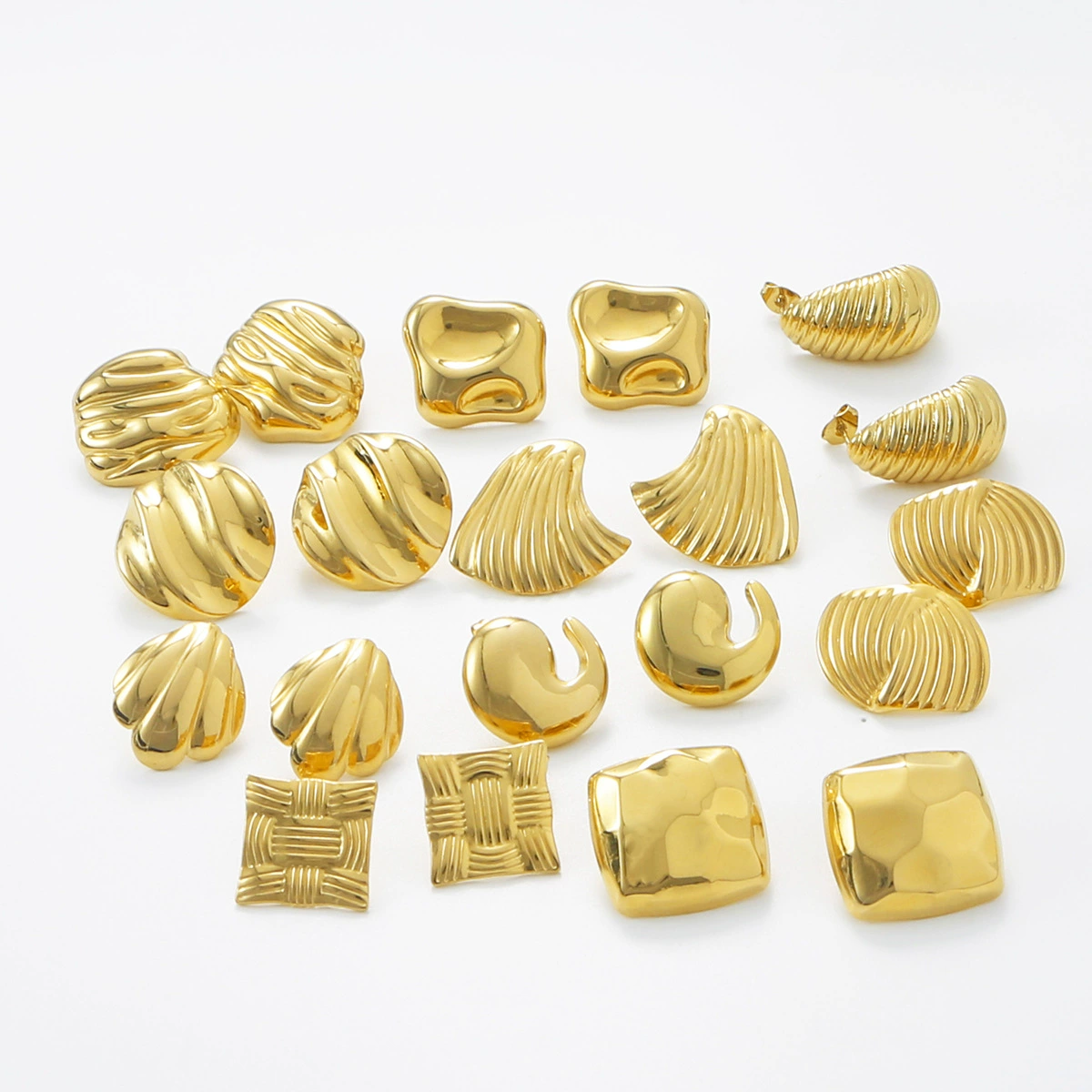 Трансграничные взрывные тенденции геометрические серьги из нержавеющей стали женская мода дикий высокий смысл 18K золотые серьги европейские и американские серьги