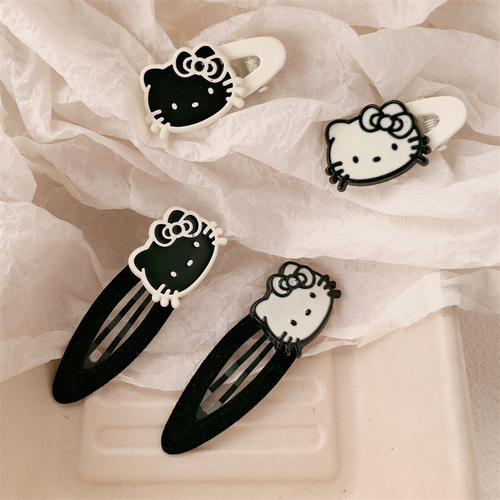 New cute cartoon kitten hair clip y2k hot girl sweet cool cat hair clip girl side bangs BB hair clip accessories