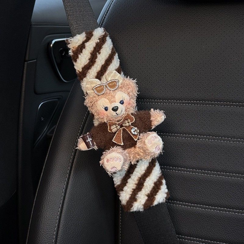 Cute Rose Car Seatbelt Shoulder Pads, Car Interior Seatbelt Decoration, Anti-Wear Clothing, Couple Set for Women