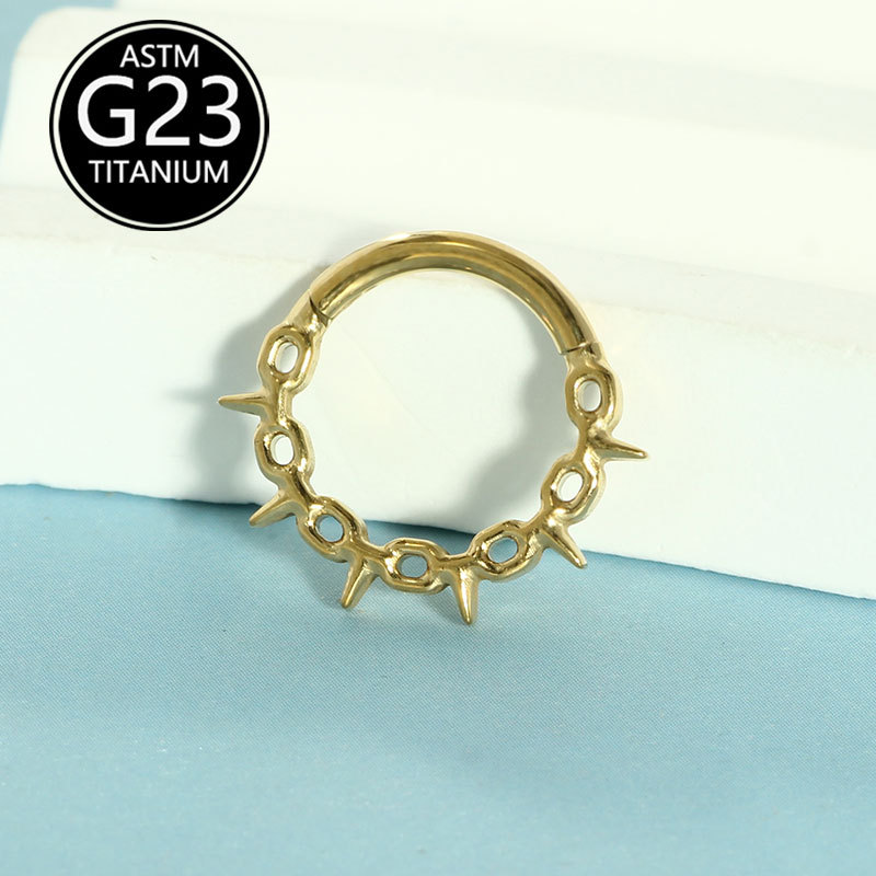 G23 Titanium Septum Hollow Nose Ring Nose Nail Ear Bone Nail Jewelry Wholesale detail image 8
