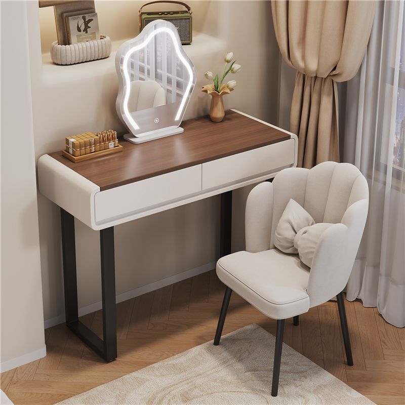 Small Apartment Bedroom Dressing Table Simple Modern Solid Wood Makeup Table Small Storage Integrated Dressing Table 2025 New Style