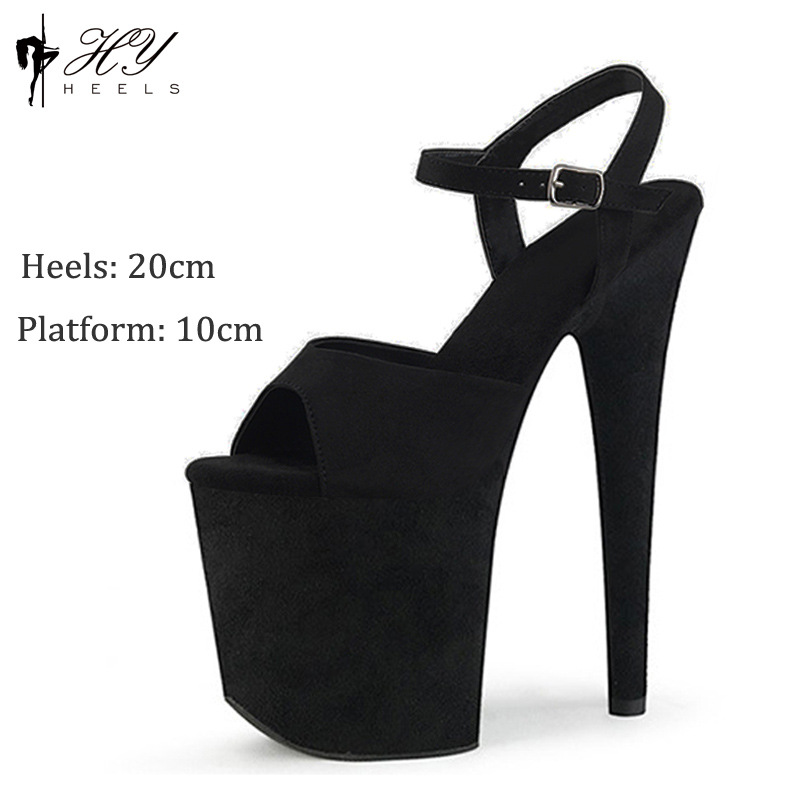 Giày cao gót catwalk mũi nhọn gót 20 cm thời trang dự tiệc — Đỏ đen, Đen Đỏ, Đỏ rượu, Màu đen