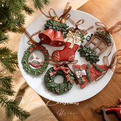 国境を越えた新製品クリスマス装飾レトロ立体クリスマスツリー装飾プレゼント鈴樹脂ストラップ装飾