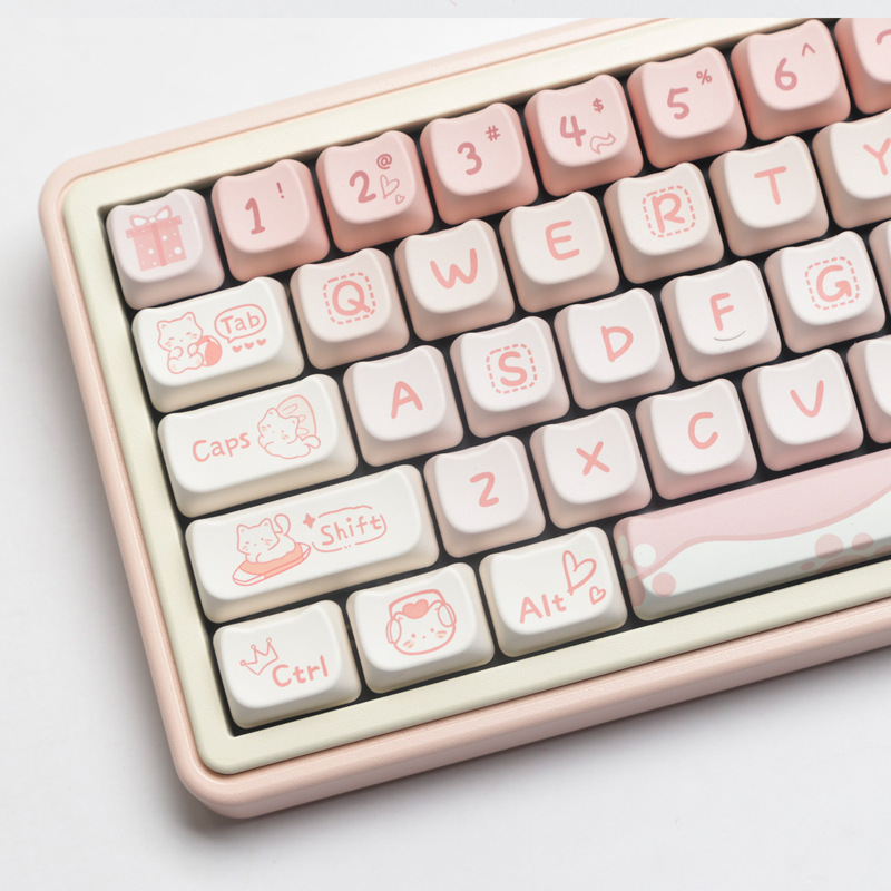Party Kitten Keycap (Packed) Keycap Mechanical Keyboard Cross Axis Moa Highly Cute Mac Sublimation P