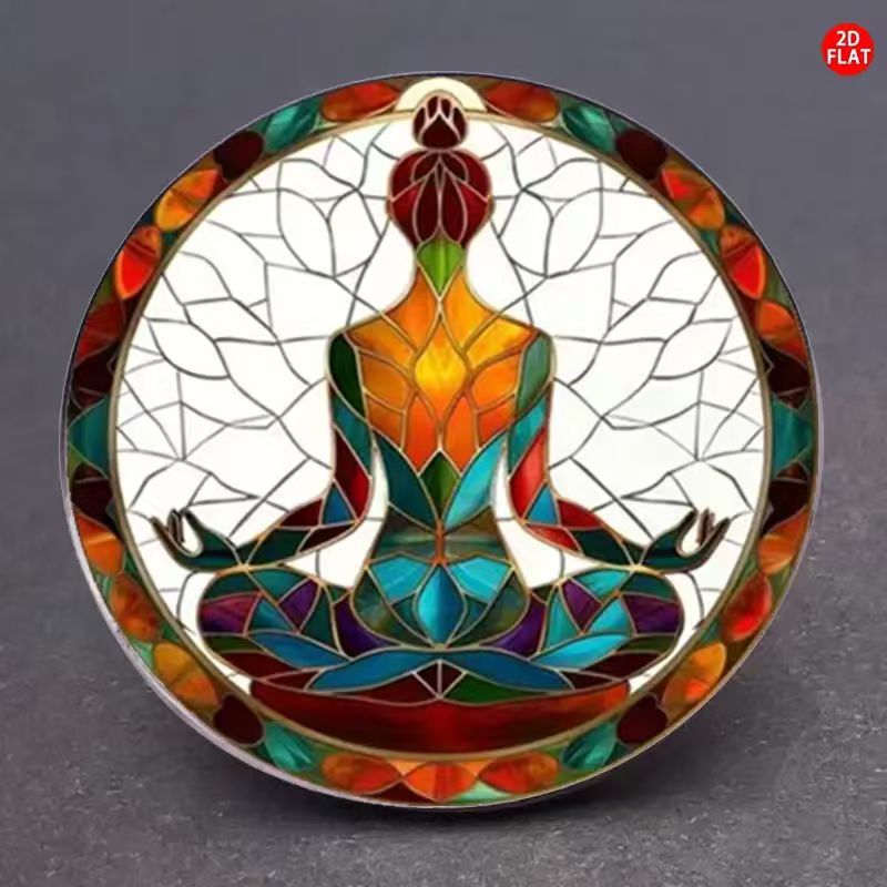 Cross-Border Hot Selling Retro and Sturdy Yoga Pin Brooch Jewelry That Can Be Worn by Both Women and Men