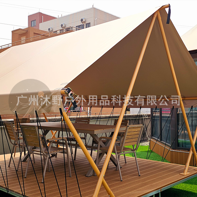 Muye Campamento al aire libre Sombrero de paja grande Carpa de cortina de cielo Área escénica Camping Carpa de comedor Campamento Carpa de celebridades de Internet