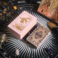 金箔タロットカード ローズゴールドタロット 卸売タロット カラー印刷タロットカード プラスチックPET防水タロットカード説明書