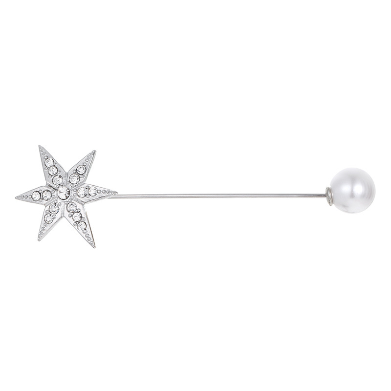 Set spilla kenjie a forma di stella e luna con perle per donna_voghion.com