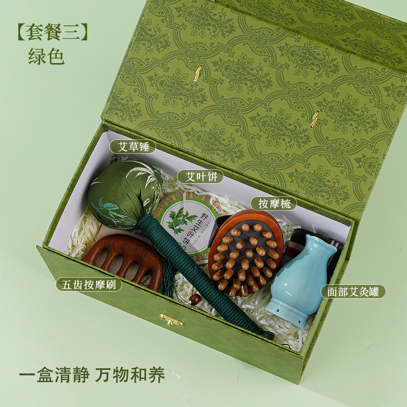 Regalos del Festival del Bote del Dragón Masaje práctico de ajenjo Golpeador de masaje de sándalo de alta calidad Masajeador facial de cinco garras