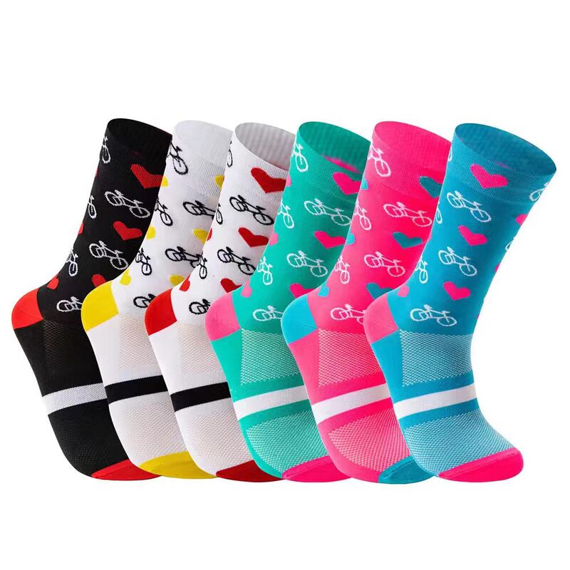 Cross-border exclusive outdoor cycling socks, featuring anti-slip design, durable for practical use, quick-drying, breathable mesh, and a mid-calf length