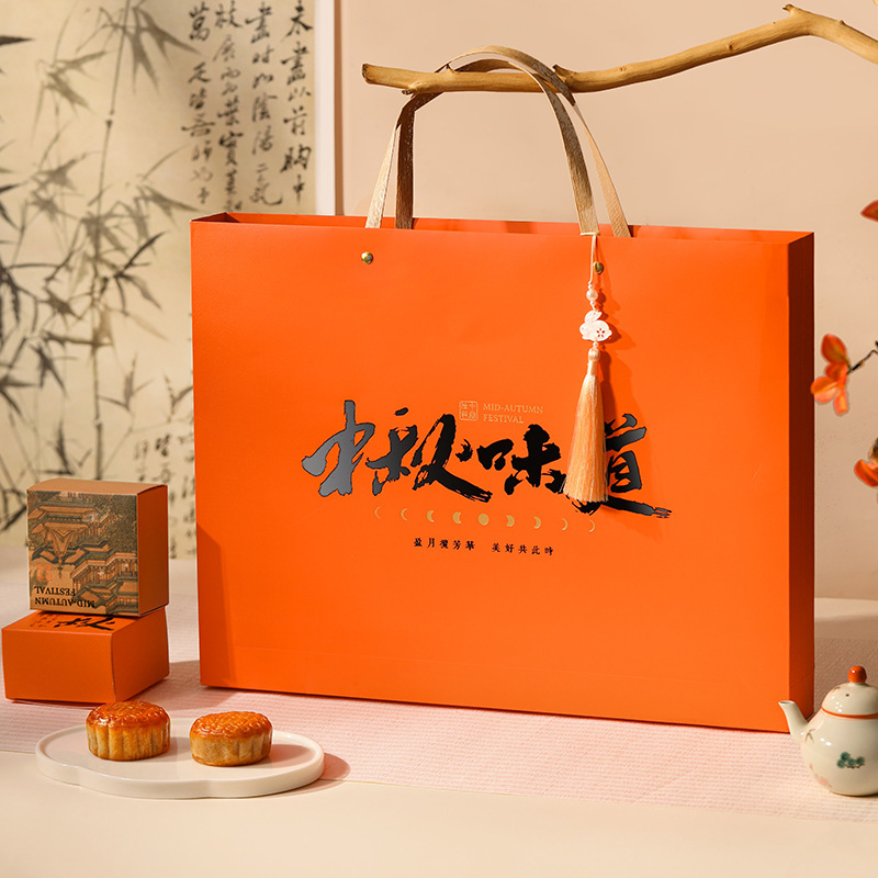 2025年新作月餅包装箱 高級6個/8個入り 80g ハンドバッグ型 氷皮流心卵黄餅 中秋節ギフトボックス 空箱|undefined
