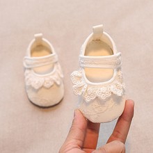 春秋季0-1岁婴儿公主鞋3-6-12个月女宝宝软底透气学步鞋单鞋