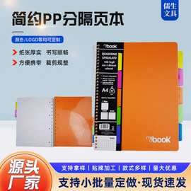 跨境批发pp分隔页条格本线圈记事本笔记本硬卡会议记录笔记本现货
