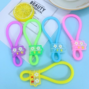 Mobile phone lanyard ring buckle men's and women's silicone flower rope Tide brand anti-lost rope U disk hanging decoration key chain factory wholesale