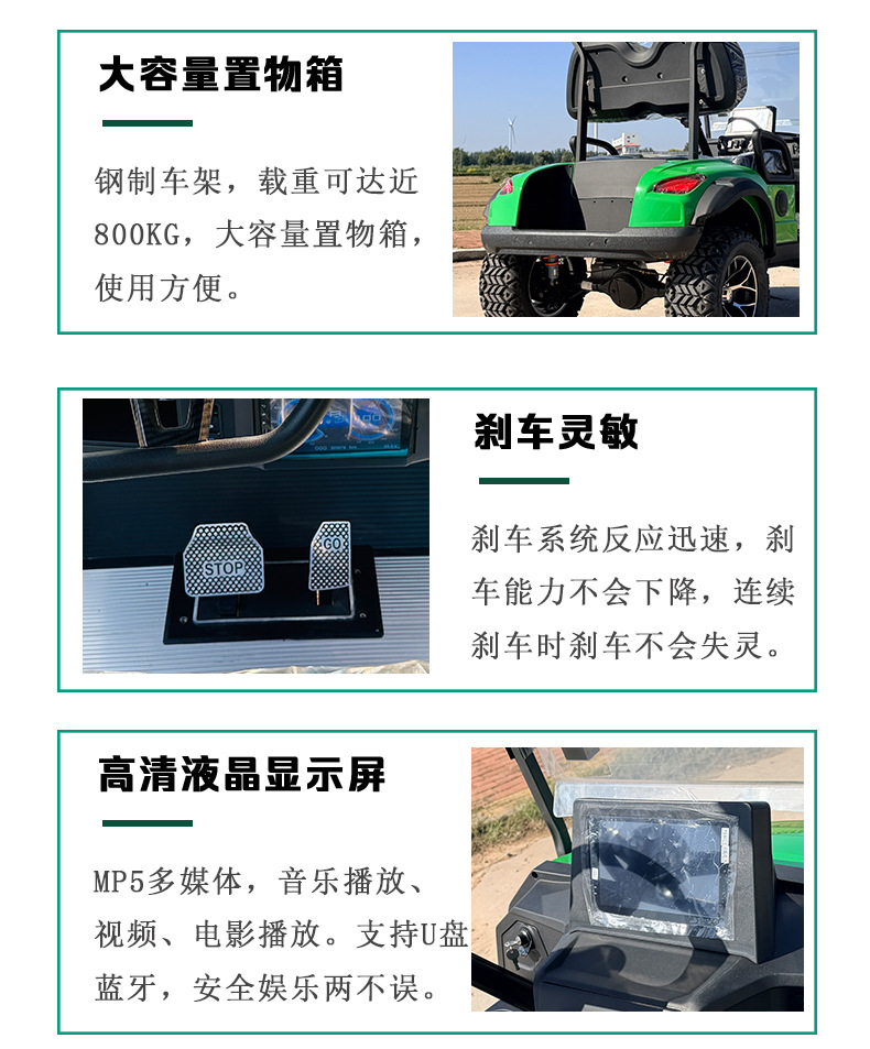New Electric Golf Cart Scenic Park Sightseeing Vehicle Shuttle Bus 2-Seater Four-Wheel Sightseeing Vehicle