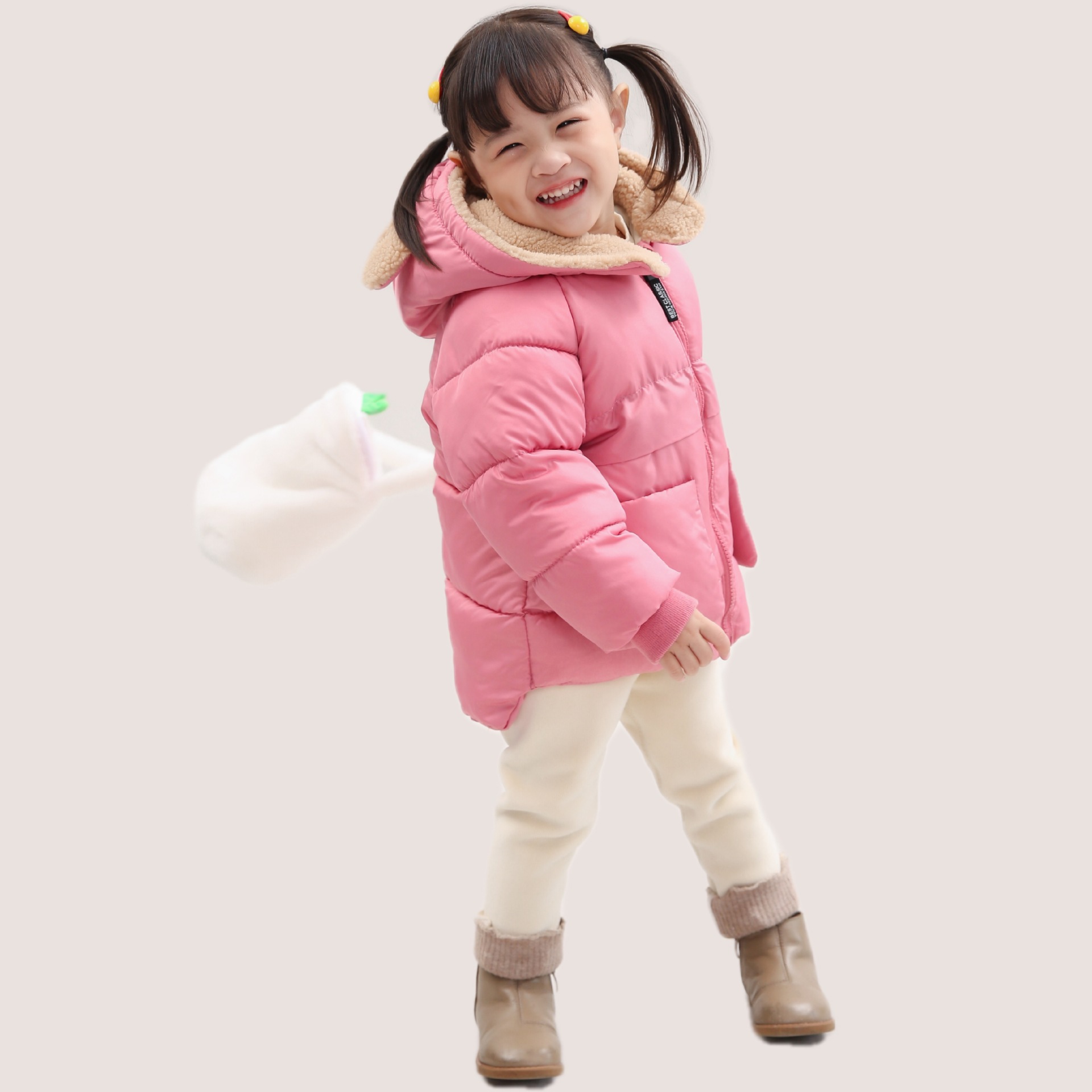 Niños y niñas, chaqueta de algodón, chaqueta de algodón, chaqueta de cordero de cachemira 2025, nuevo otoño y invierno corto, chaqueta de calentamiento con capuzas gruesas