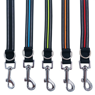 Pet Reflective Leash Dog Training Double D Buckle Dog Walking Leash Adjustable Night Reflective Dog Rope