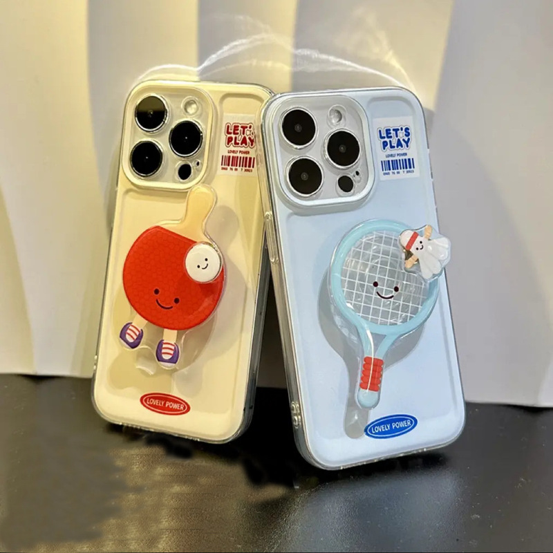 Feather table tennis racket stand for iPhone16/15 protective cover Apple 14 mobile phone case 13 new 12 women