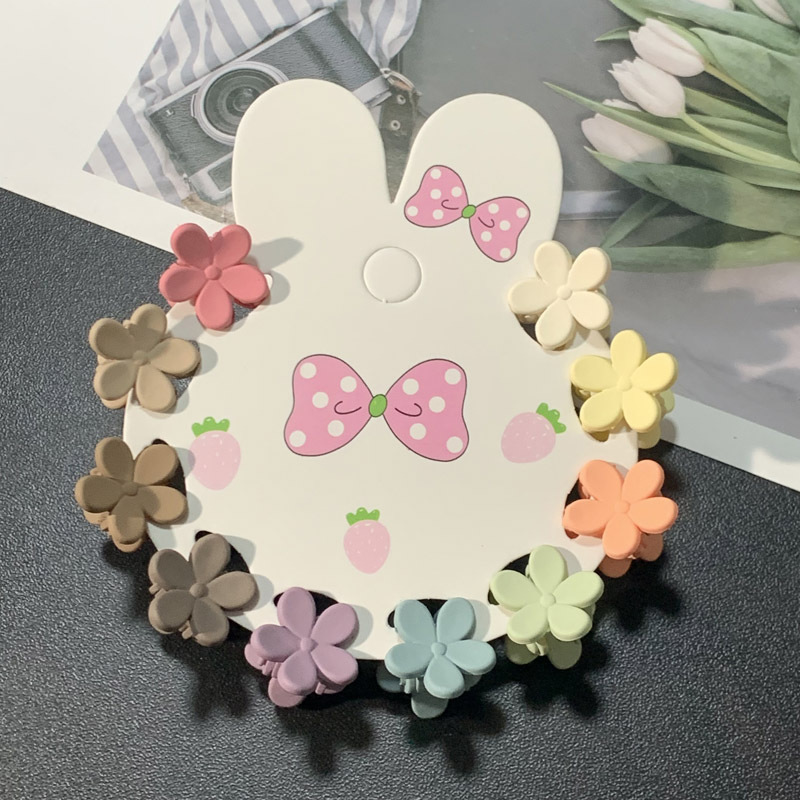 Horquilla mini flor de cinco pétalos, agarre trenzado para cabello, accesorios lindos para niñas