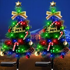 越境販売 ソーラークリスマスツリーライト LED 屋外防水装飾ライト 庭園 芝生用 地面設置ライト
