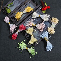 カラフルな模擬シフォンマットフラワーコアマットフラワーコア diy 手作りアンティークスタイルヘアピン花ヘアアクセサリー材料