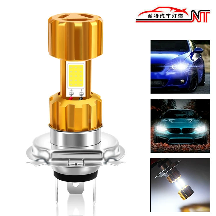 Мотоциклетная светодиодная фара H6 трехсторонняя светящаяся COB фара BA20D прожектор Big Bulb