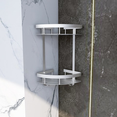 Space aluminum triangle shelf bathroom storage rack toilet corner shelf hotel engineering wall-mounted corner basket bathroom corner bracket