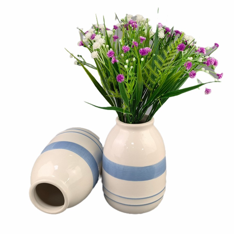 Jarrón nórdico pintado a mano, jarrón de cerámica para flores secas, adorno decorativo para el hogar estilo INS, jarrón grande hidropónico hecho a mano en colores Morandi.