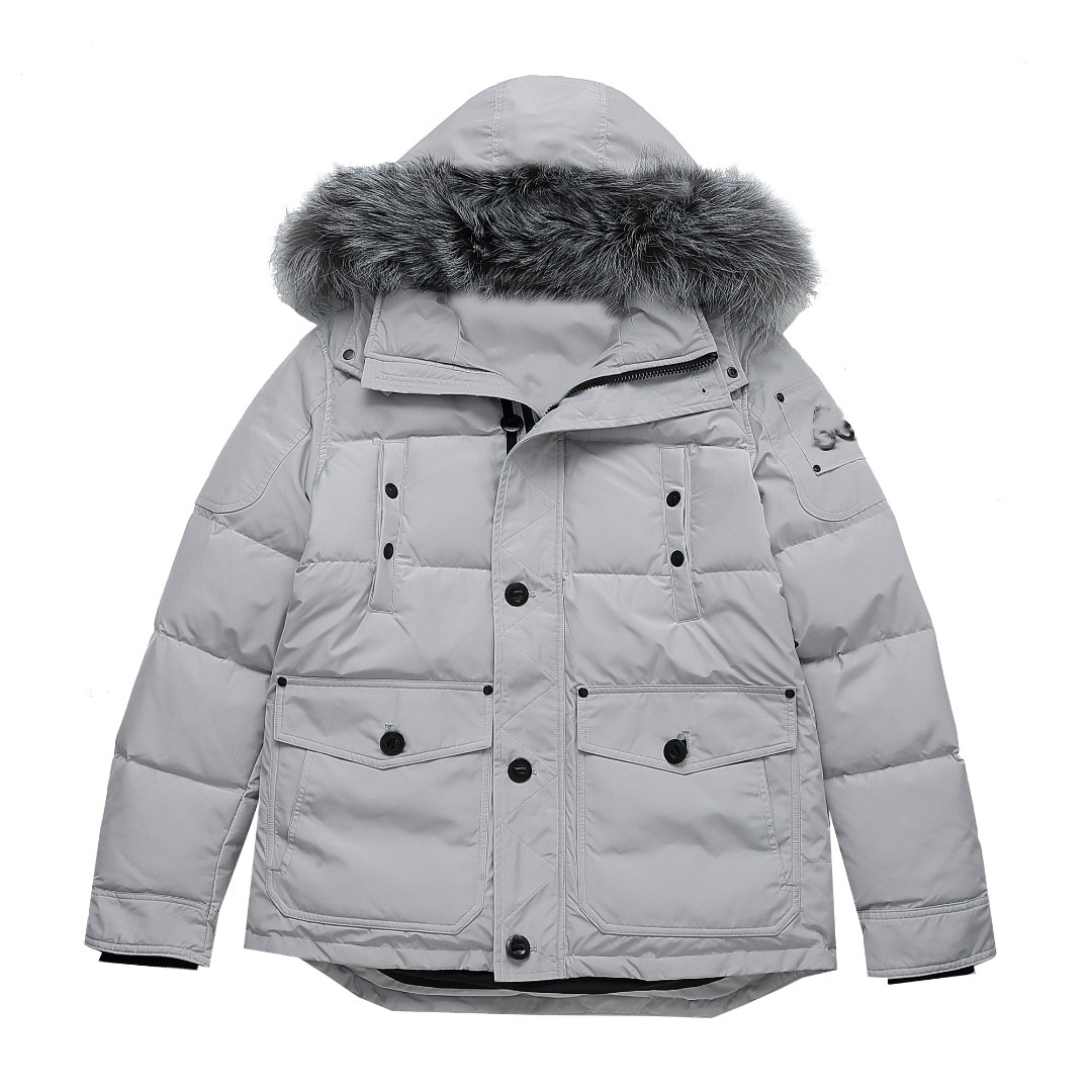 European and American style MK men's and women's hooded down jacket, trendy winter style, couple's hooded coat, affordable alternative.