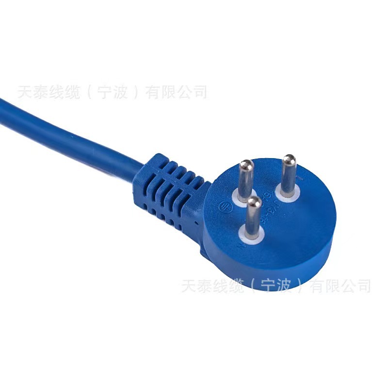 厂家生产三芯以色列弯头延长线 蓝色以色列3*0.5/0.75/1平电源线