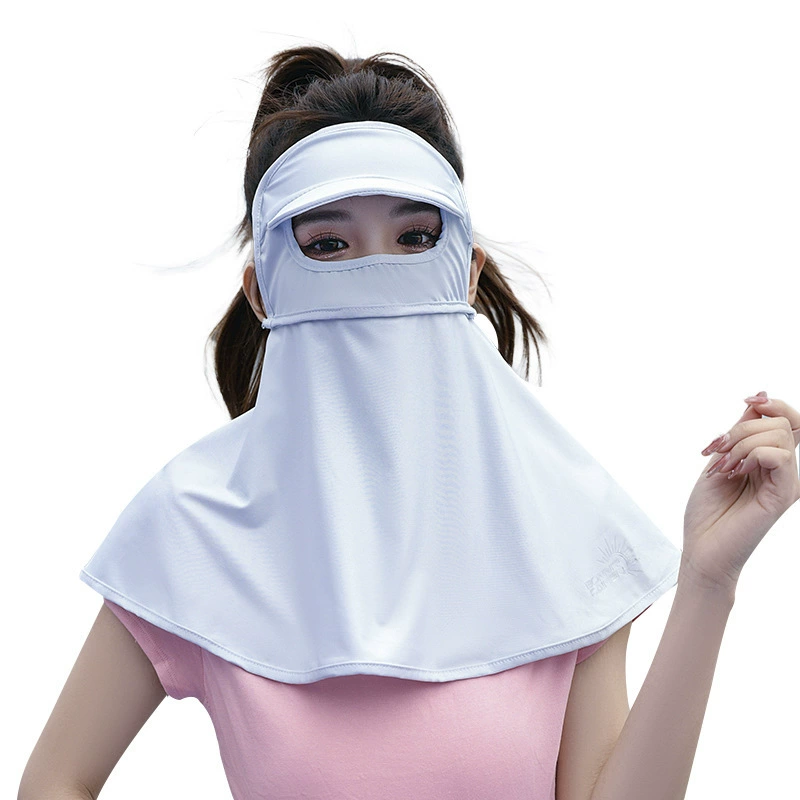 Sports silk long cloak, medical mask, sun protection, with neck protection, UF-protection