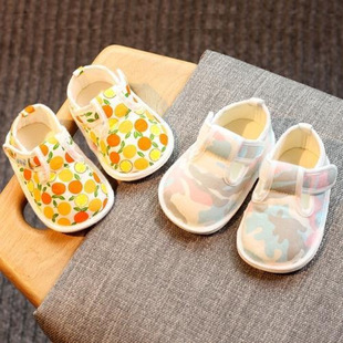 Spring and Summer Baby Shoes Soft-Soled Front Shoes for Men and Women Baby Indoor Toddler Shoes 0-1 Years Old Non-Slip Breathable Cloth Shoes Sandals