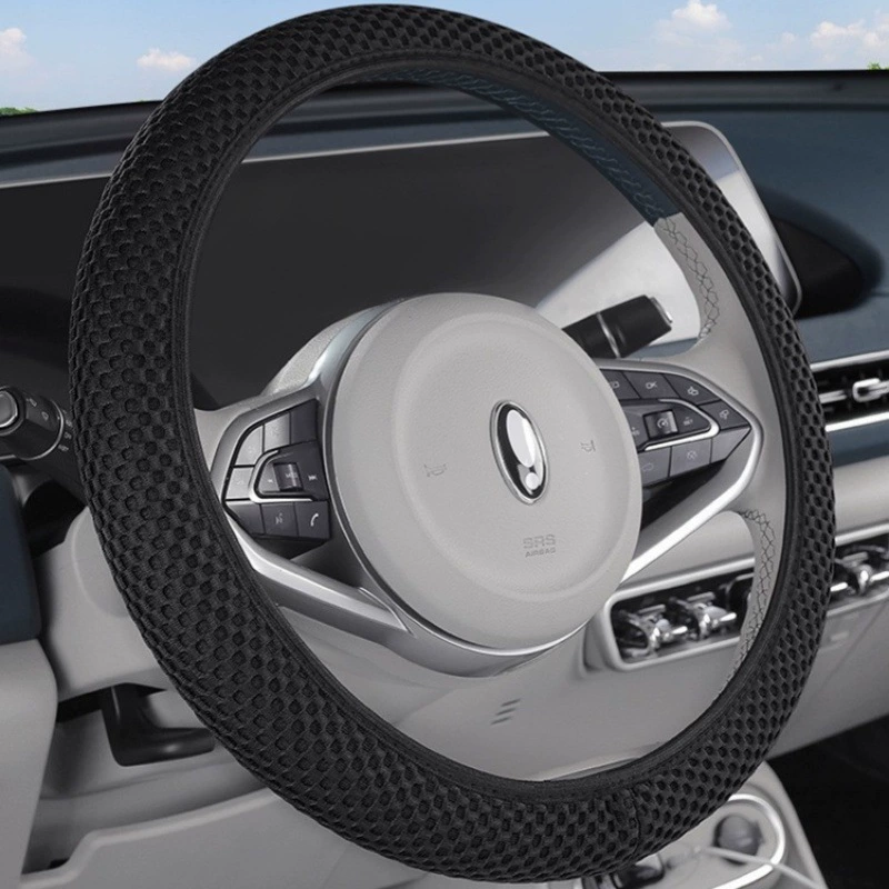Автомобильный универсальный внутренний чехол на руль без колец, дышащий нескользящий чехол из ледяного шелка, трансграничная платформа temu, кожа креветки Tiktok