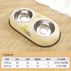 New stainless steel dog bowl pet bowl double bowl integrated dog basin anti -fooled dog bowl drink water feeder cat bowl wholesale