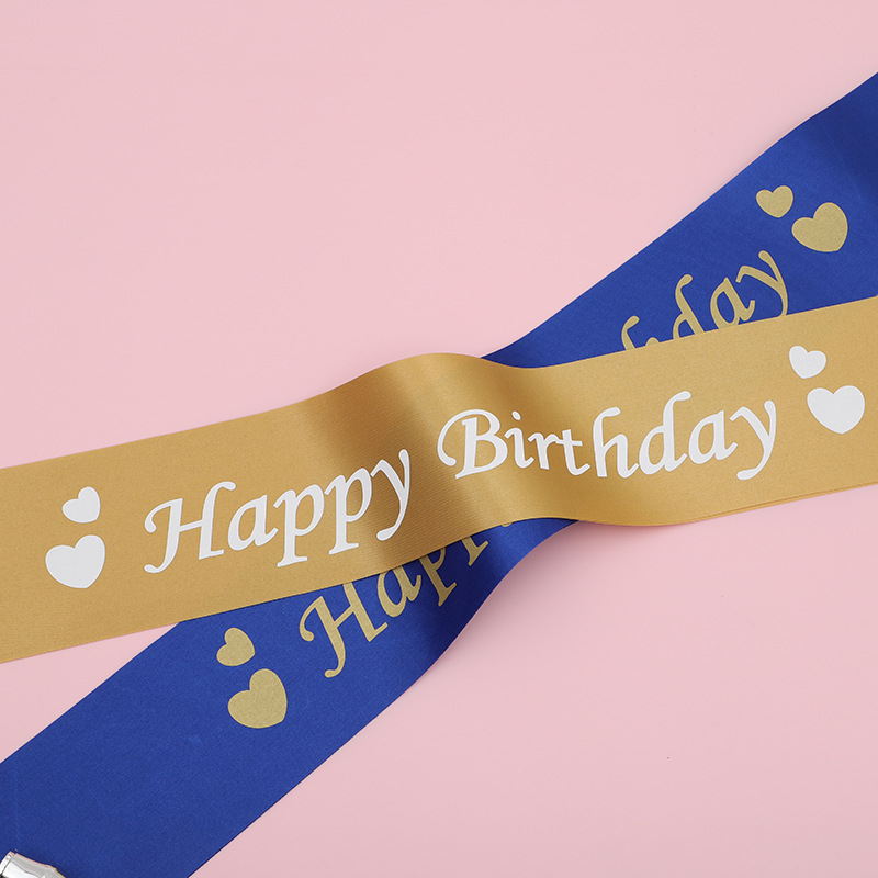 birthday party decoration crown headband happy birthday shoulder strap ceremonial band birthday girl dress up hairpin band