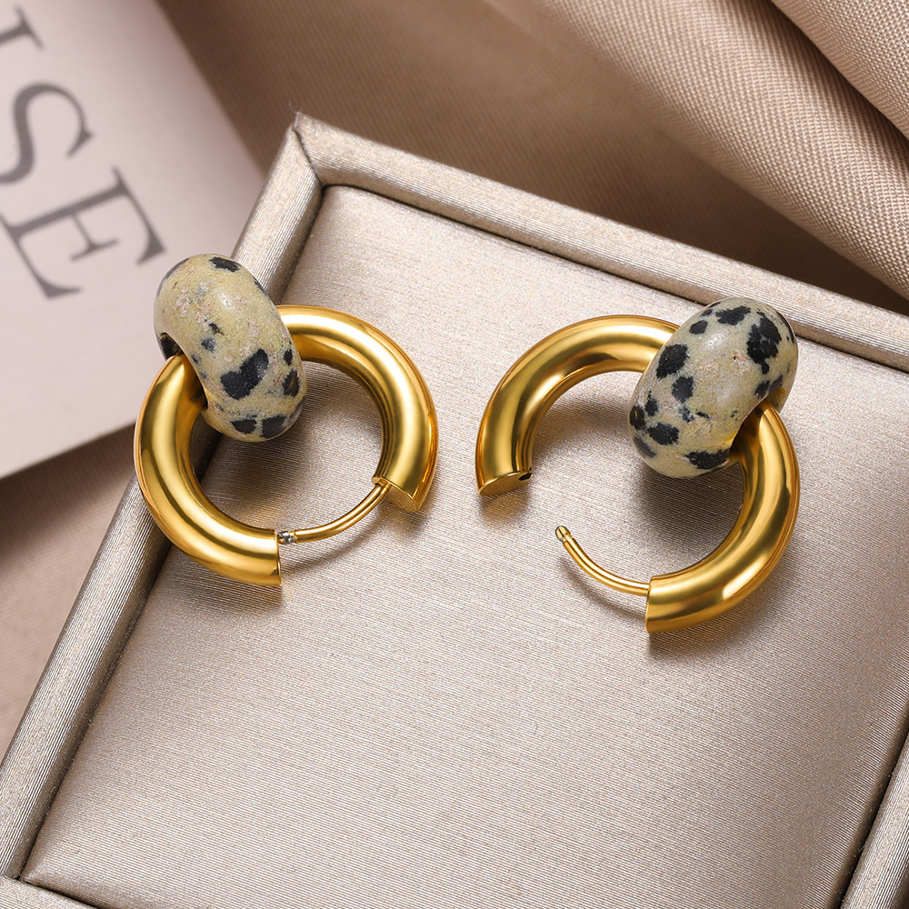 13g Weight PVD Coated Gold Plating Process 304 Stainless Steel Ear Needle Material 18K Real Gold Plated Plating Material Hoop Earrings Classification 1 Pair Quantity Date, Tea Party Occasion 304 Stainless Steel Material Geometric Pattern Women's Gender Classic Style Style Plating Craft 1 Pair Classic Style Geometric Plating Natural Stone Metal Hoop Earrings 38