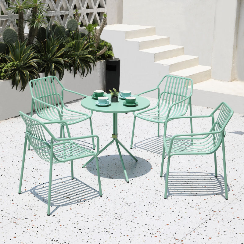 Outdoor table and chair combination Internet celebrity coffee shop milk tea shop outdoor table and chair outdoor courtyard garden hotel terrace chair