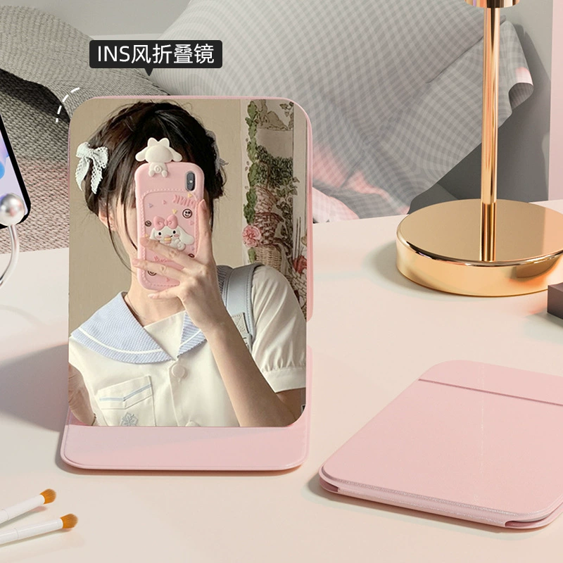 Folding Tabletop Handheld Mirror, Princess Style, Portable Foldable, Small & Large Sizes