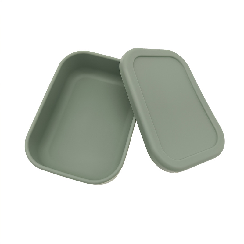 Caja de almuerzo de silicona de estilo japonés sellada horno de microondas trabajador de oficina Bento caja de almuerzo de estudiante portátil caja de almuerzo integrada de tres rejillas