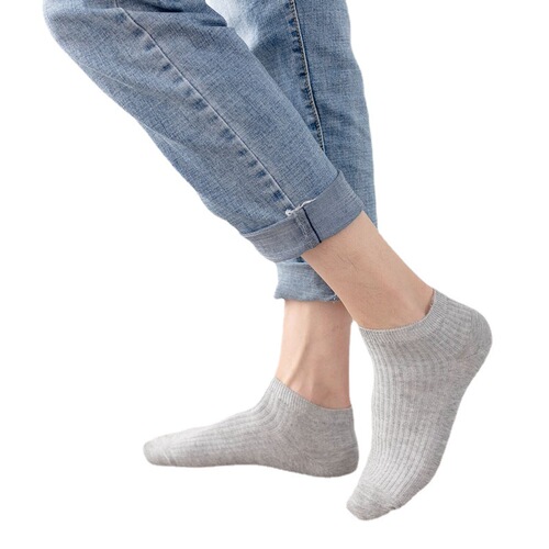Socks Men's Short Socks Autumn Combed Cotton Men's Boat Socks Solid Color Double Needle Cotton Socks Breathable Deodorant Shallow Mouth Men's Socks Wholesale