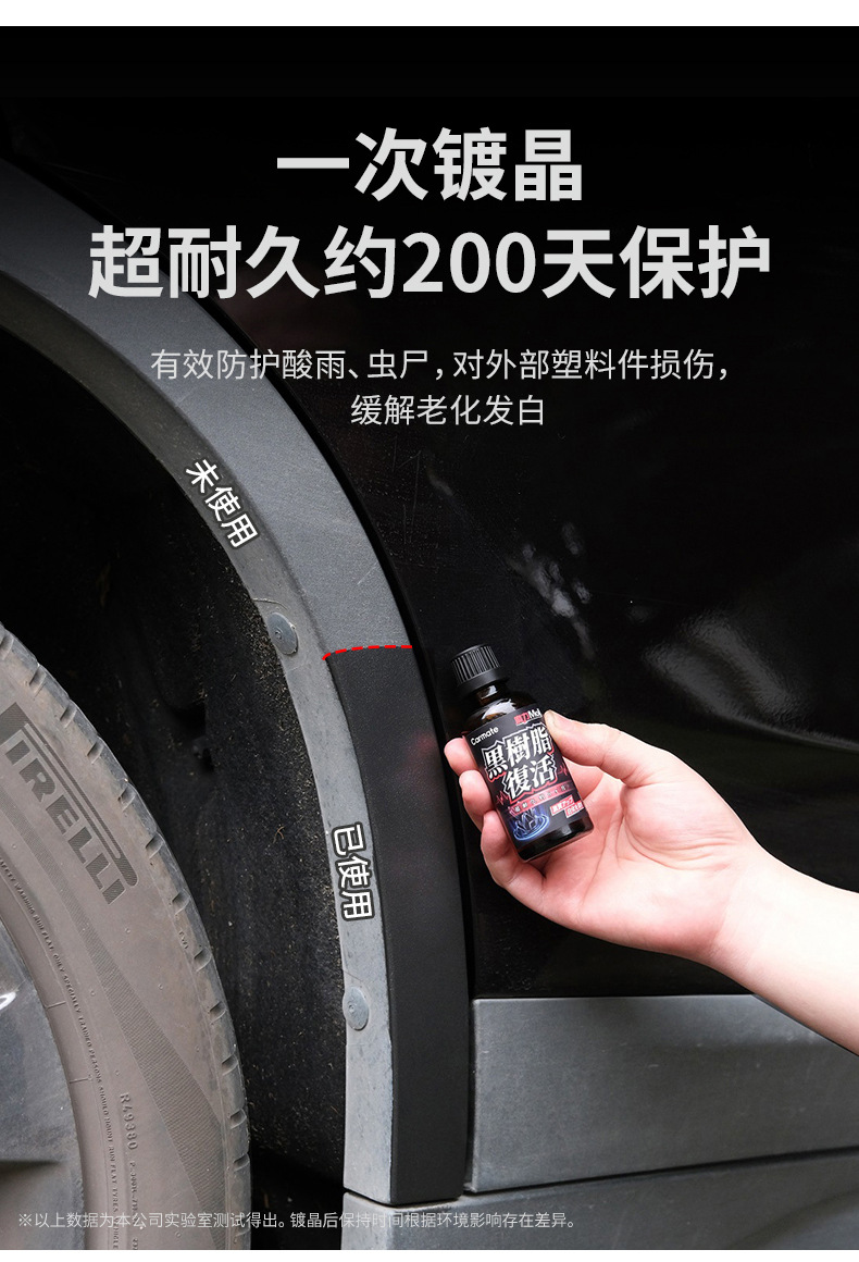 Kuaimet Car Plastic Parts Refurbishment Agent, Wheel Arch Black Plastic Aging and Whitening Repair, Crystal Coating Oxidation Reduction Agent