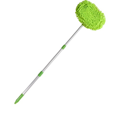 Aluminum alloy extended handle car wash mop wholesale winter three-section telescopic brush car duster chenille brush head car brush factory