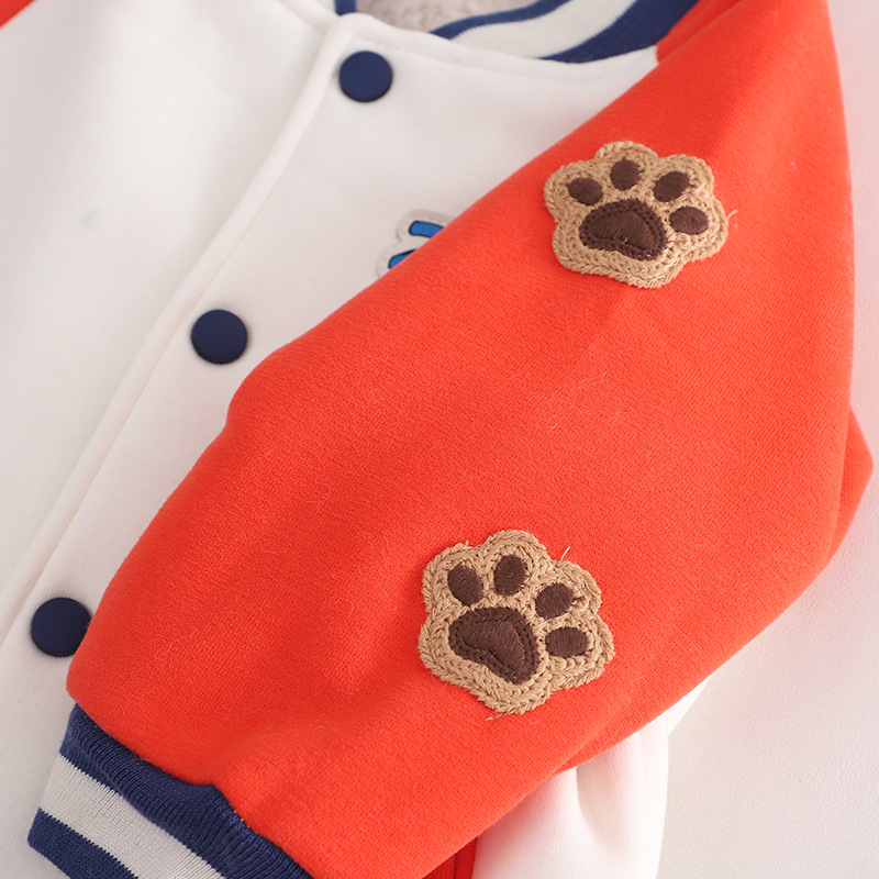 2023 Herbst/Winter Jungen Baseballanzug mit warmer Kleidung für Mädchen Winter Einteiliger Plüsch Baby Lamm Fleece Mantel_voghion.com