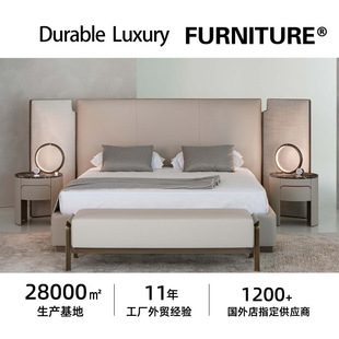 Light Luxury Falcon Bed Metal Frame Fabric Soft Package Master Bedroom Bed Cross-Border Hot Selling Cloth Art Bed