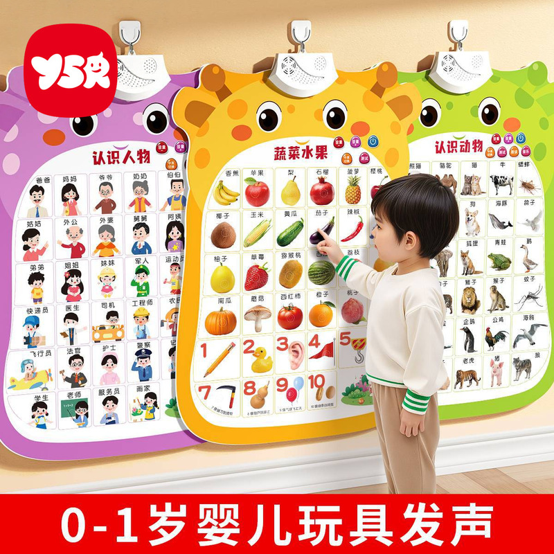 Baby Cognitive Sound Early Education Wall Chart Digital Characters Animal Enlightenment Infants and Young Children Learn to Talk Vocal Toys