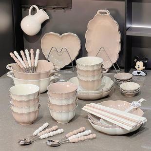 Dish Set, Bowls, Chopsticks, Dishes, Tableware Set, Household Bowls, Plates, Light Luxury, Japanese Ceramic Style, Simple