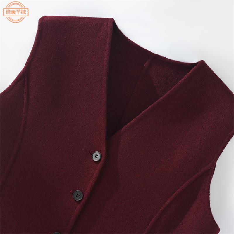Autumn and Winter Double-Sided Cashmere Vest Cardigan Women's Short V Neck Single-Breasted Sleeveless Waistoutwear Wool Vest Jacket Autumn and Winter Double-Sided Cashmere Vest Cardigan Women's Short V Neck Single-Breasted Sleeveless Waistoutwear Wool Vest Jacket