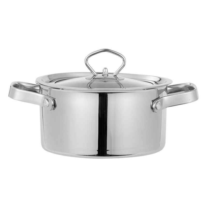 304 stainless steel single small hot pot commercial alcohol stove inflatable small hot pot 16cm one person one pot self-service shabu