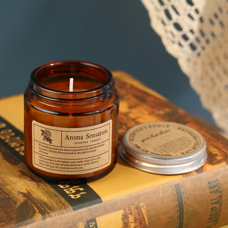 Handmade niche brown cup scented candle souvenir ornaments smokeless romantic scented candle wholesale customized cross-border